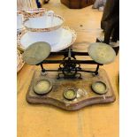 Victorian brass postal scales