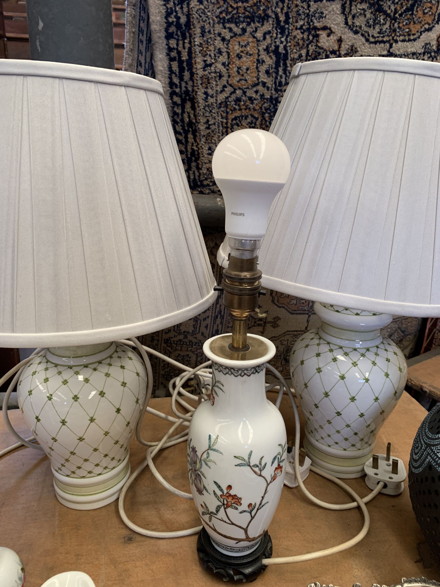 Three table lamps