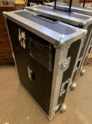 Penn Elcom Flight Case and Speaker Cabinet Solutions wheel along flight case.