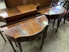 Three mahogany veneer Regency style console tables