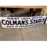 Blue and white enamel Colman's advertising sign