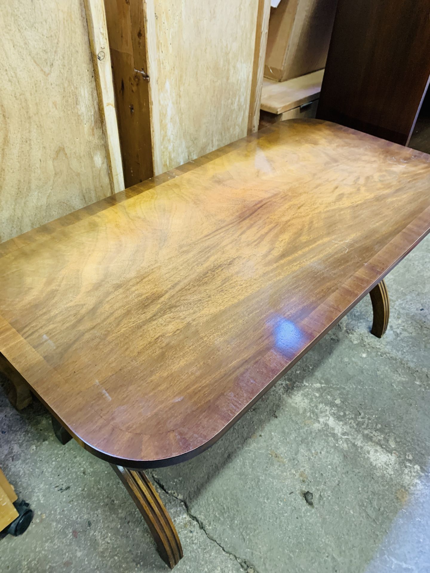 Mahogany coffee table on X supports - Image 2 of 3