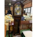 Modern mahogany longcase clock by Richard Broad of Bodmin, Cornwall.