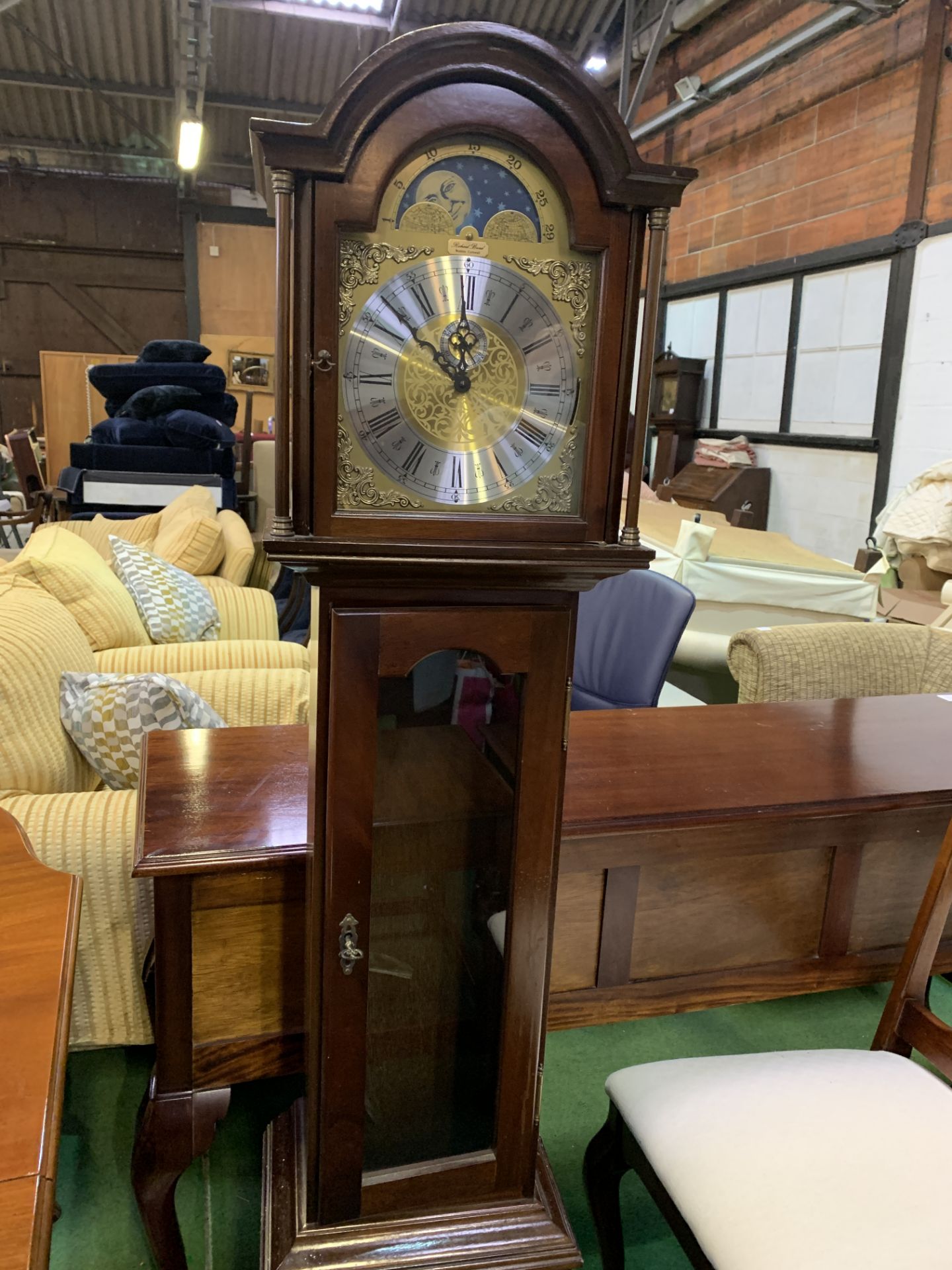 Modern mahogany longcase clock by Richard Broad of Bodmin, Cornwall.