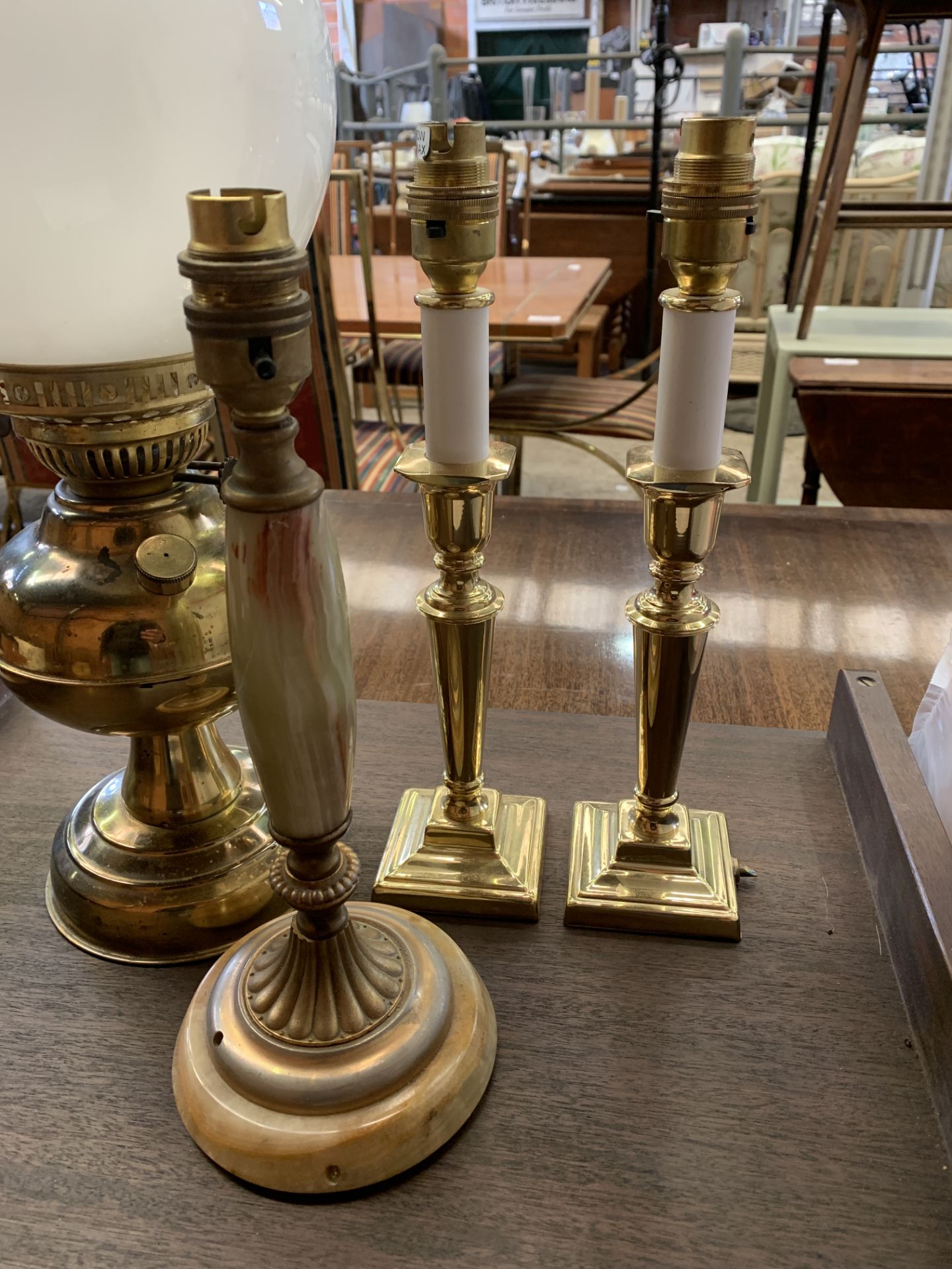 Brass table lamps - Image 2 of 3