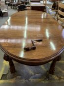 Mahogany "D" end wind out dining table and four matching chairs