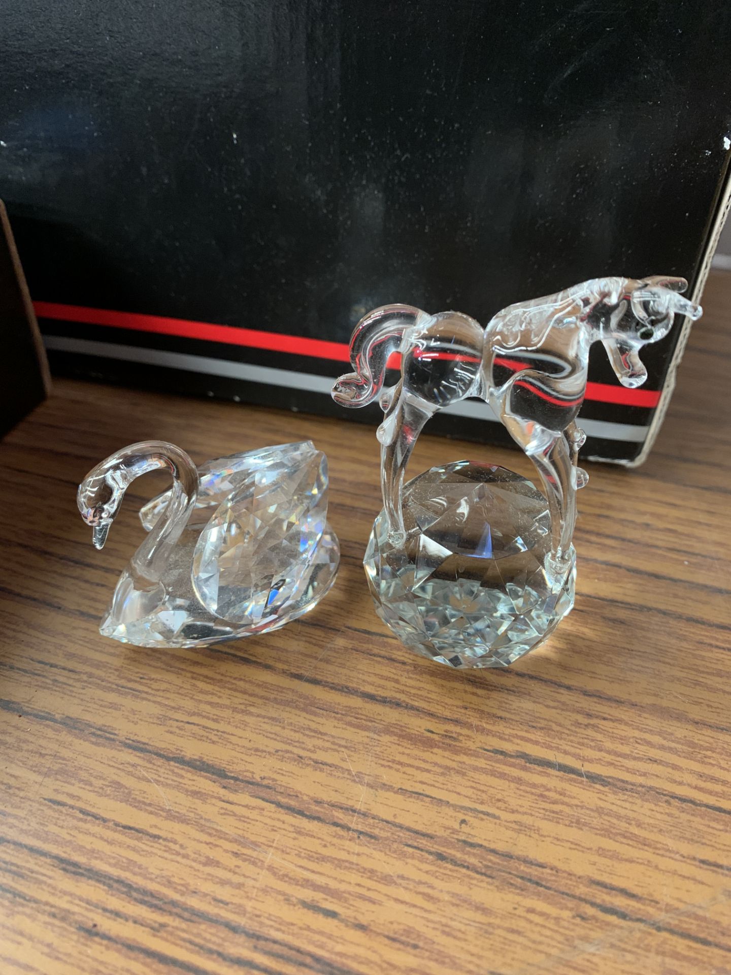 Two small cabinets of crystal glass animals including Swarovski - Image 2 of 3