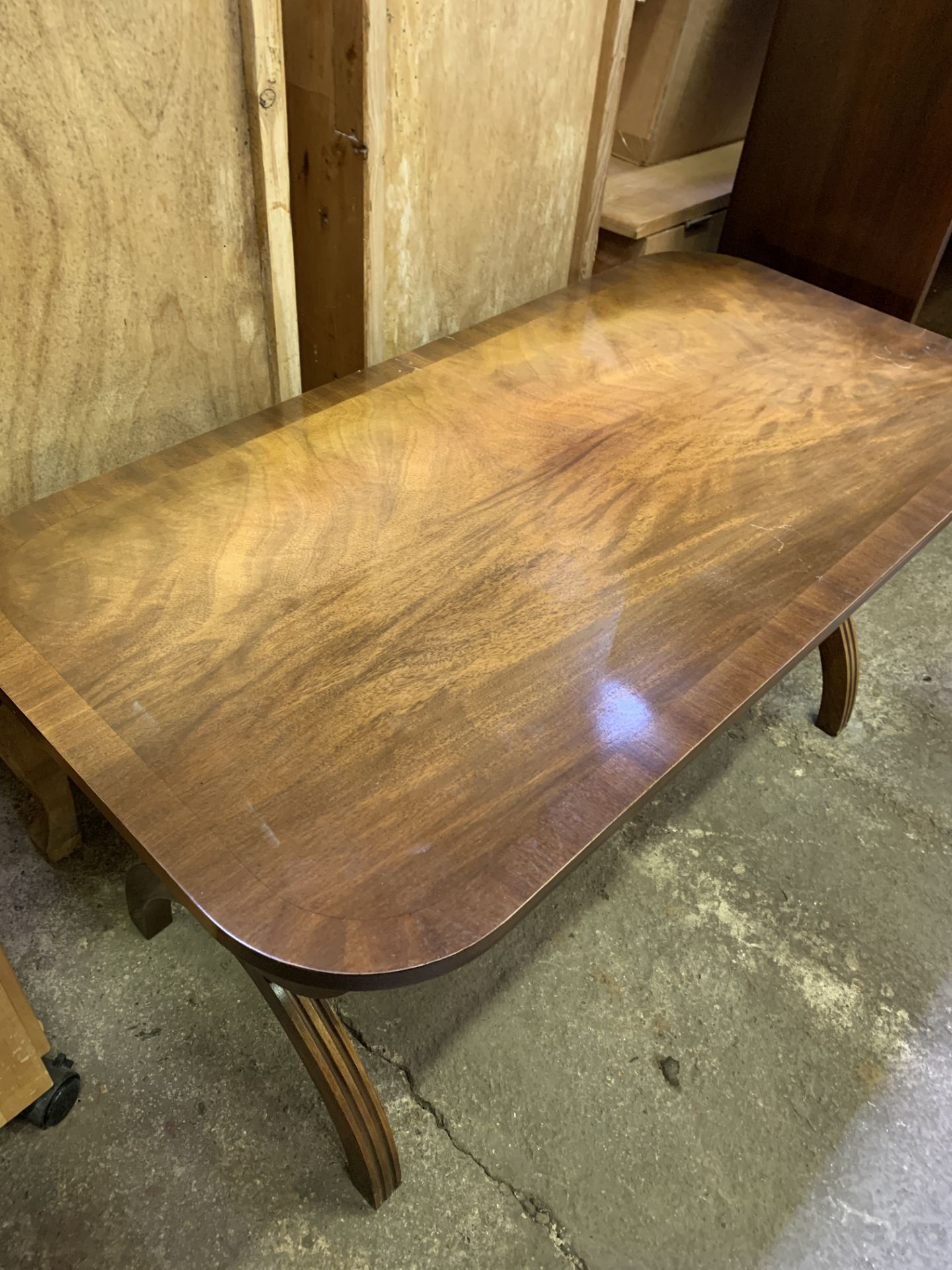 Mahogany coffee table on X supports - Image 3 of 3