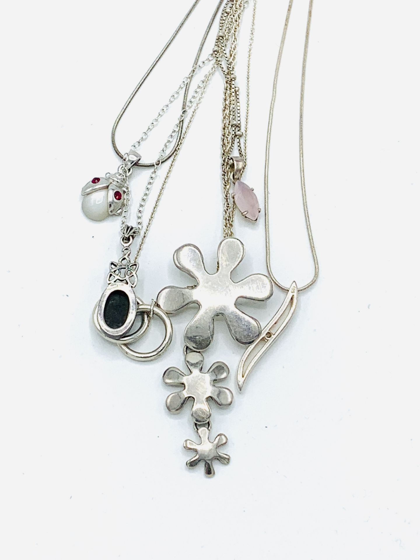 Six various sterling silver necklaces - Image 2 of 3