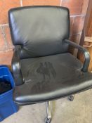 Geiger Brickel black swivel office chair on chrome legs and casters