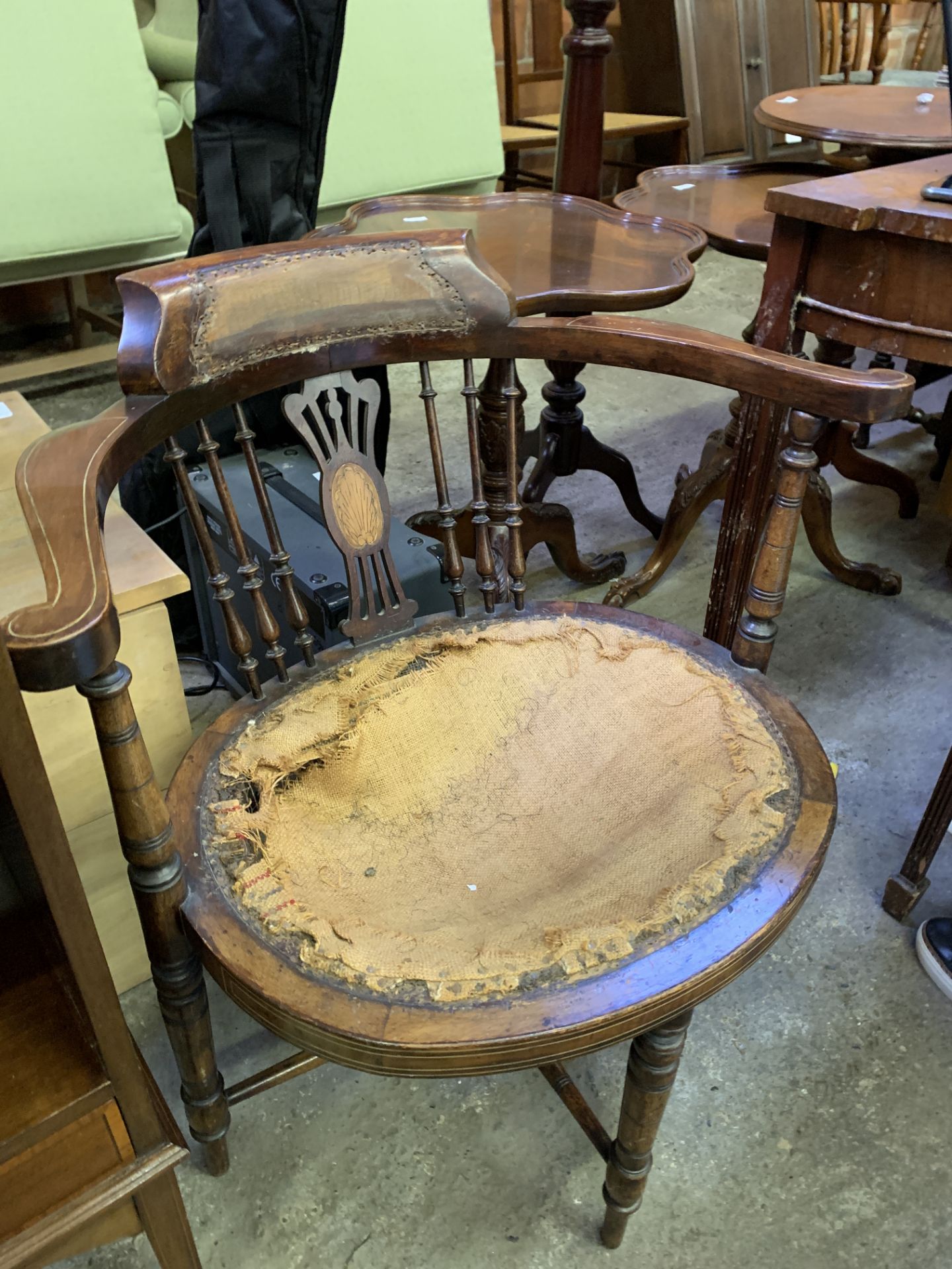 Victorian mahogany framed open arm chair - Image 2 of 7