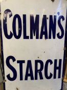 Blue and white enamel advertising sign "Colman's Starch"