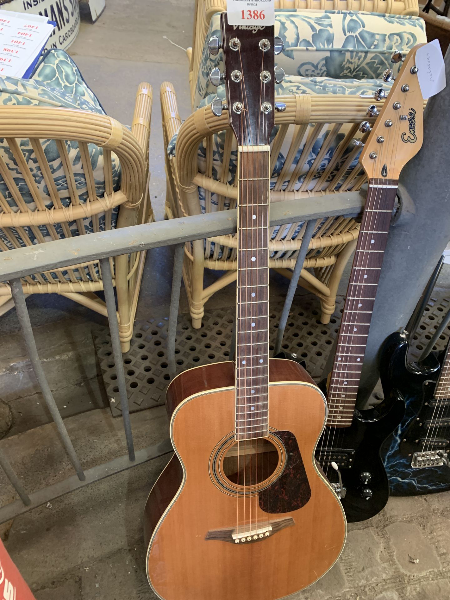 Vintage acoustic guitar.