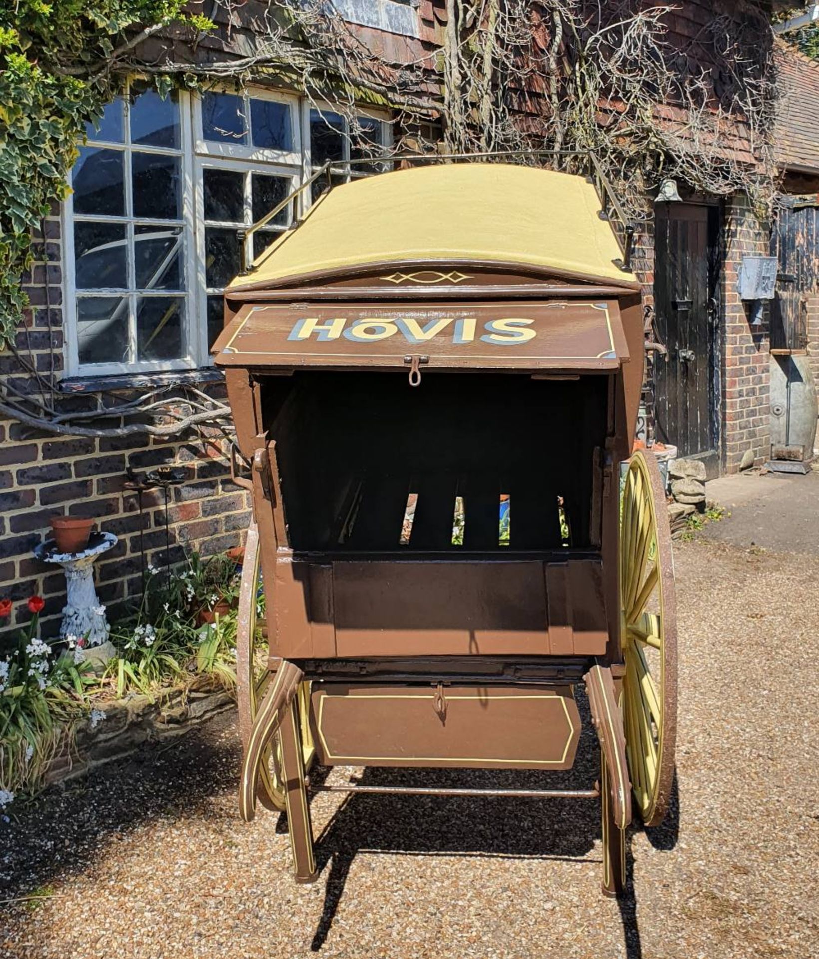 BAKER'S HAND CART, painted brown with cream signage - Image 5 of 6