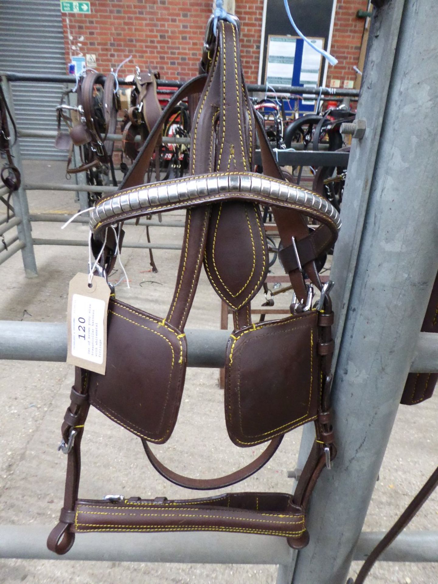 Set of brown pony size breastcollar harness with whitemetal fittings - carries VAT - Image 4 of 4