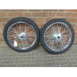 Pair of wheels and tyres, 16ins - carries VAT