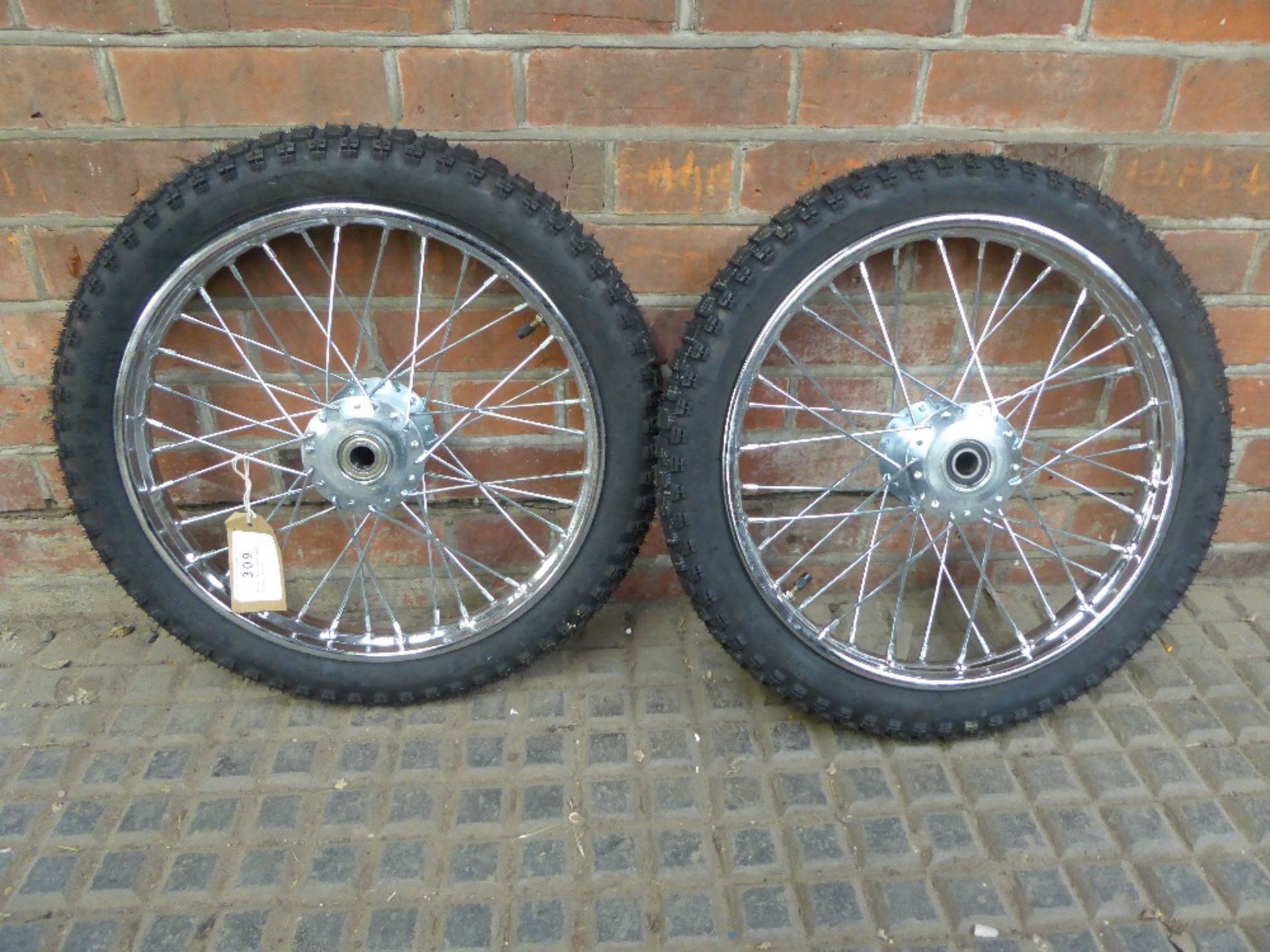 Pair of wheels and tyres, 16ins - carries VAT