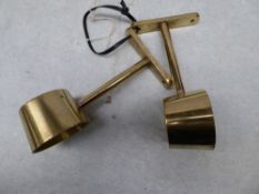 Pair of brass lamp brackets - carries VAT