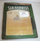 Advertising mirror for S & H Harris, 'Harness Composition Polishing Paste'