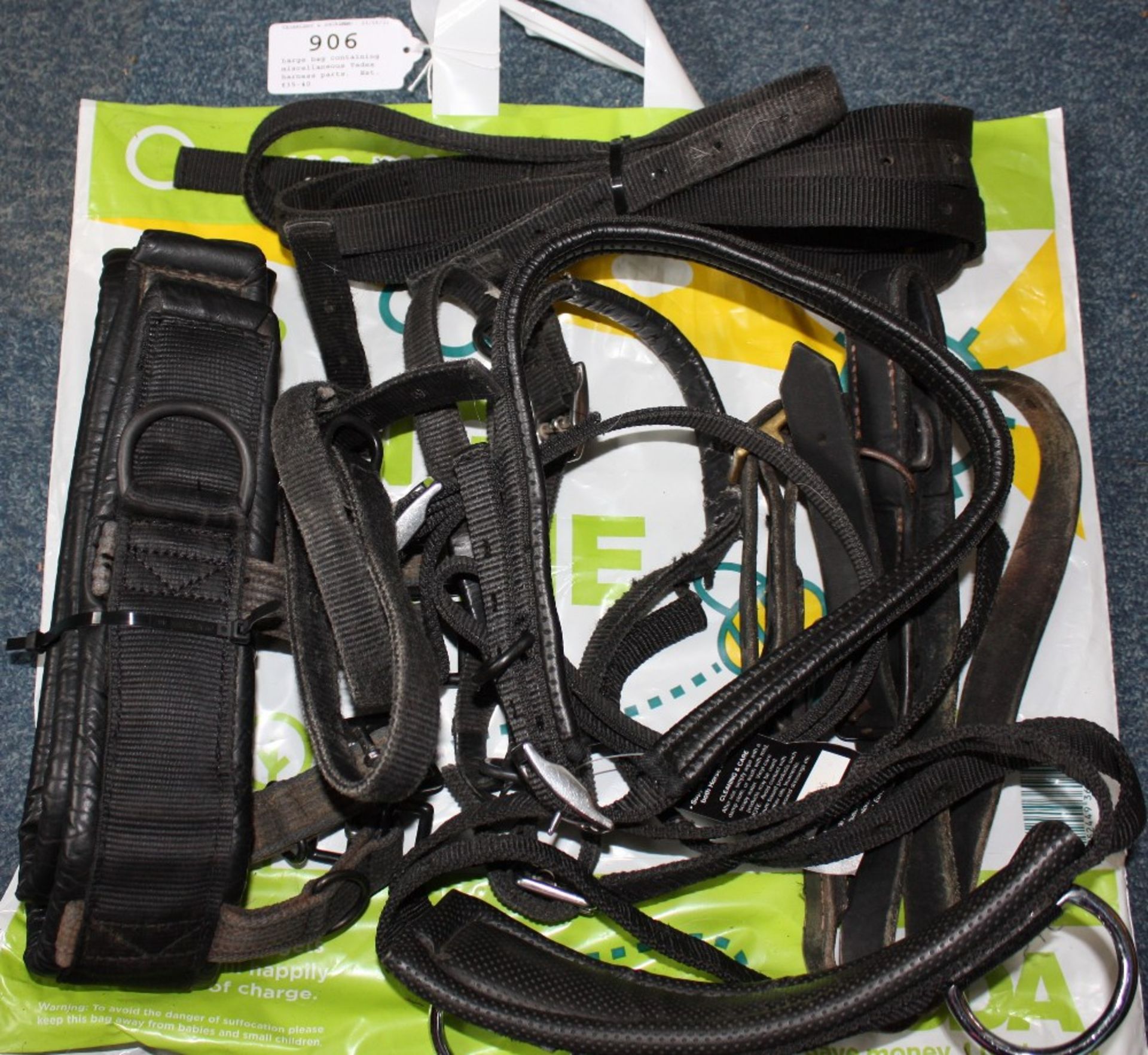 Large bag containing miscellaneous Tedex harness parts.
