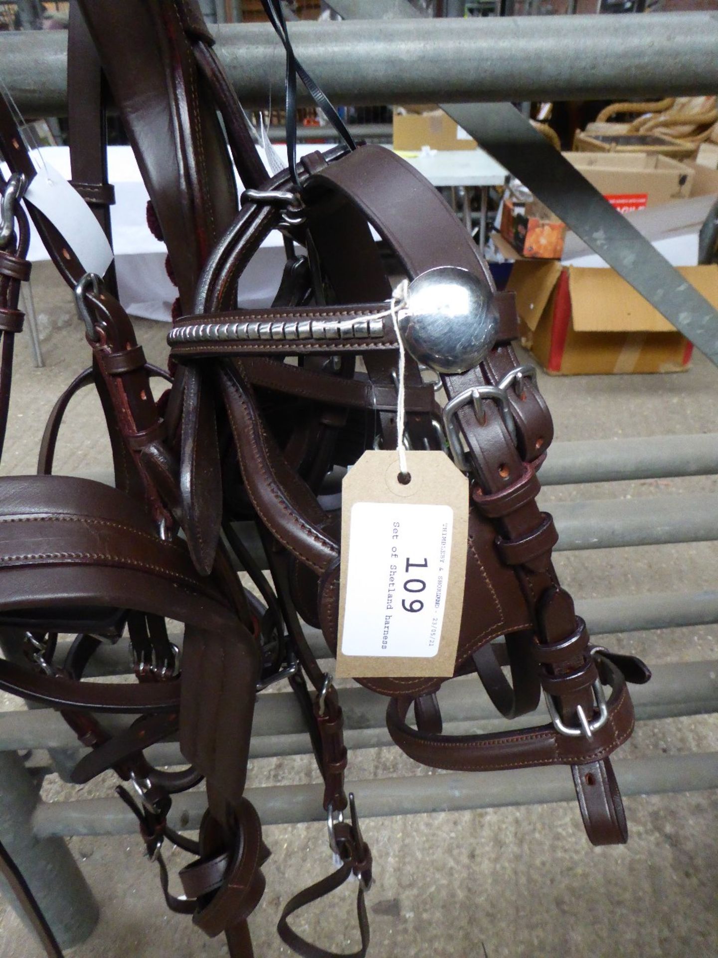 Set of brown Shetland harness with stainless steel fittings and quick release tugs - carries VAT. - Image 2 of 4