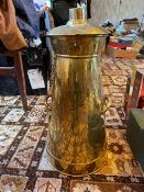 Brass delivery churn stamped 'Guaranteed Pure Milk' and Skidmore & Son Makers Bow, E, height 53 cms