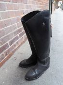 Pair of long leather riding boots wide size 41