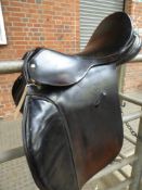 17ins dark brown leather GP saddle by Top Flight Equipment.
