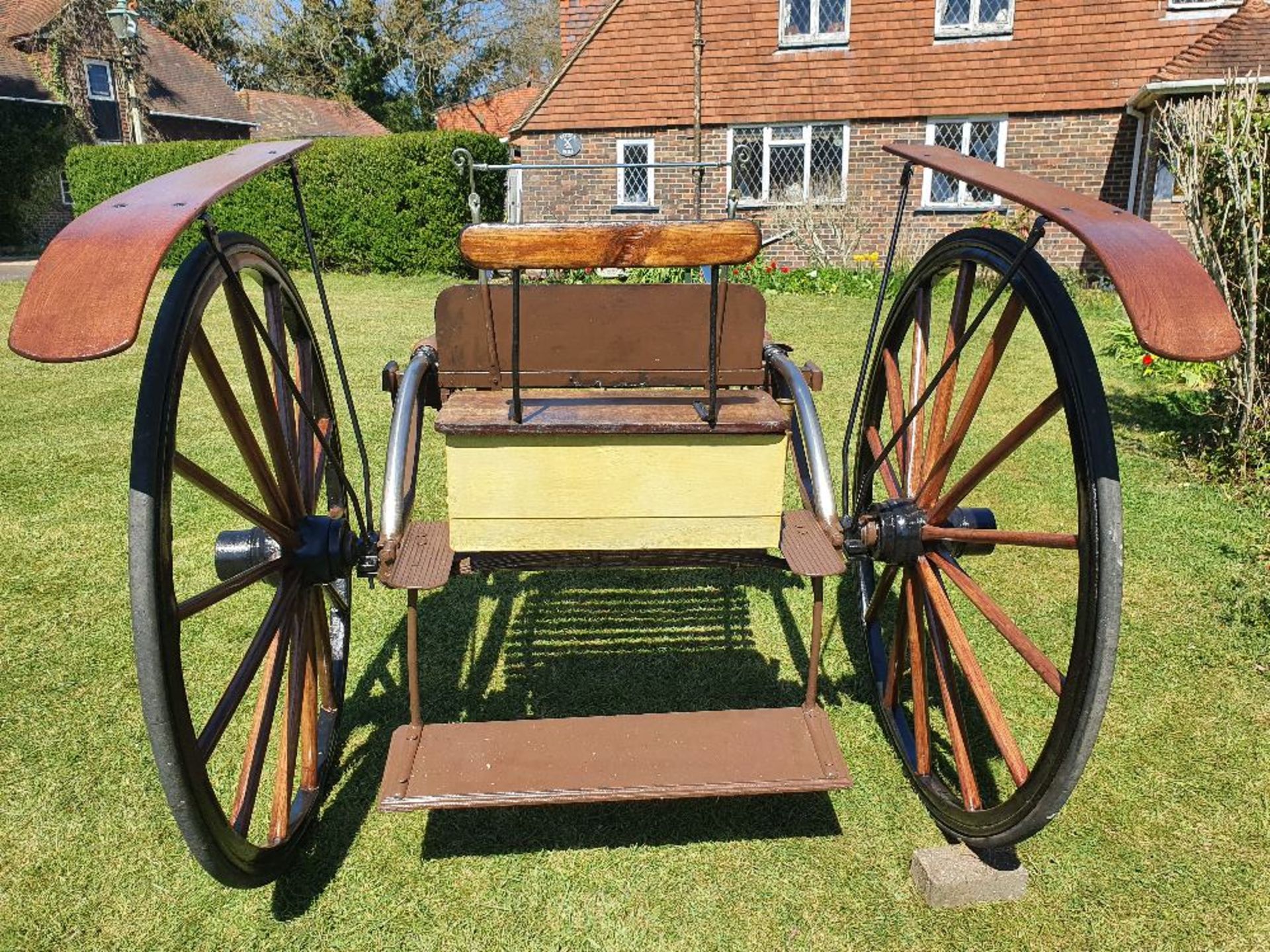 ROAD CART, English made with stainless steel shafts and box seat. - Image 2 of 4