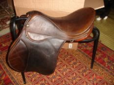 Brown leather 18ins German Parzival Saddle by Stubben.