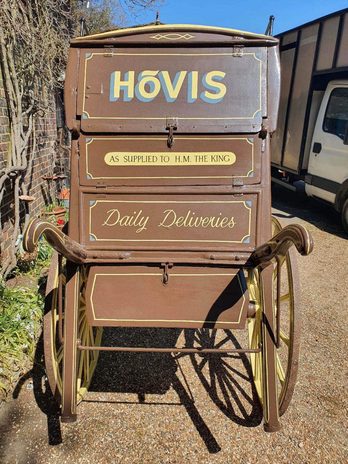 BAKER'S HAND CART, painted brown with cream signage - Image 4 of 6