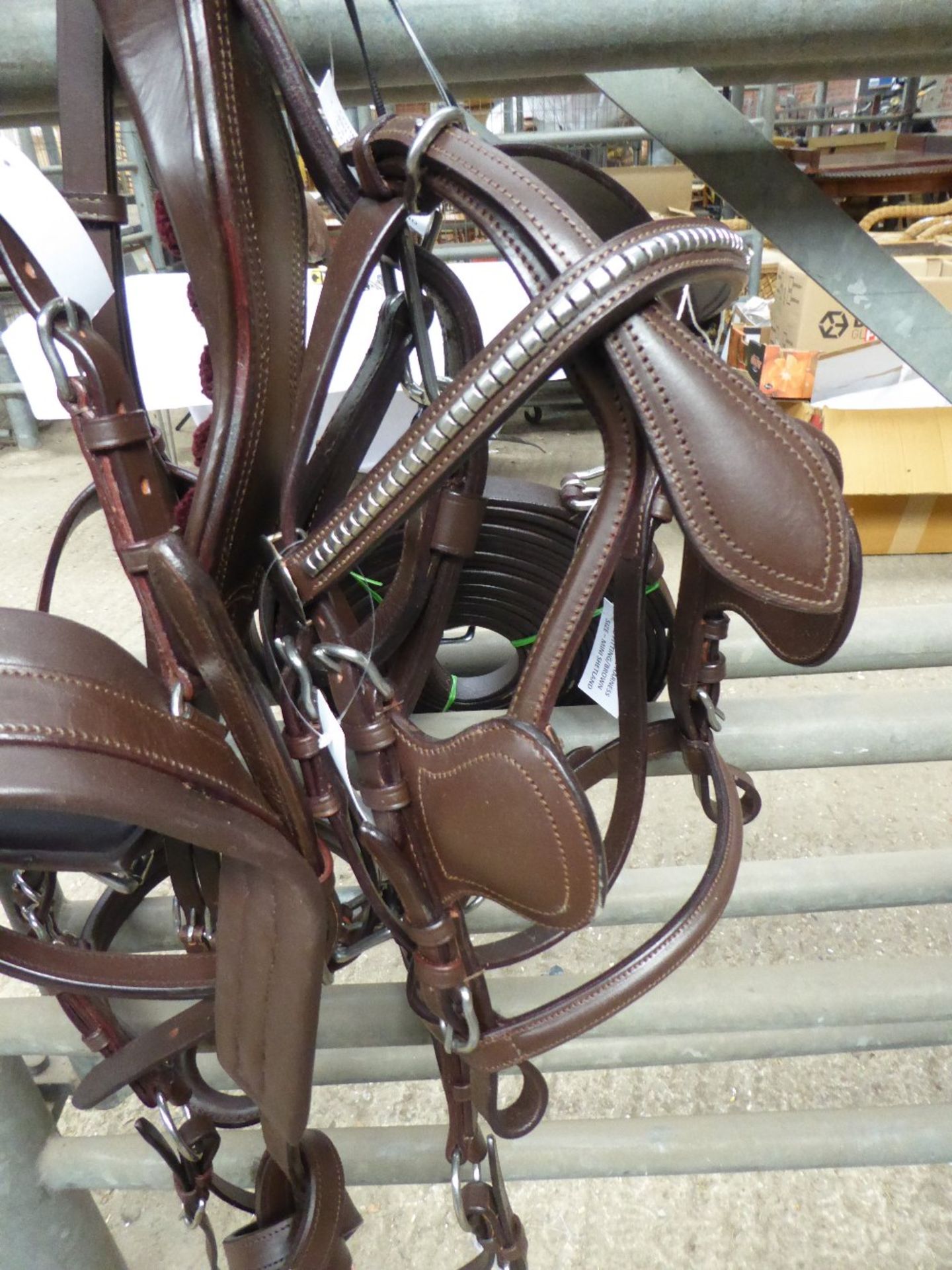 Set of brown Shetland harness with stainless steel fittings and quick release tugs - carries VAT.