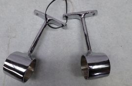 Pair of stainless steel lamp brackets - carries VAT