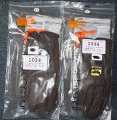 2 x pairs of synthetic riding gloves, sizes 9 and 8.5.