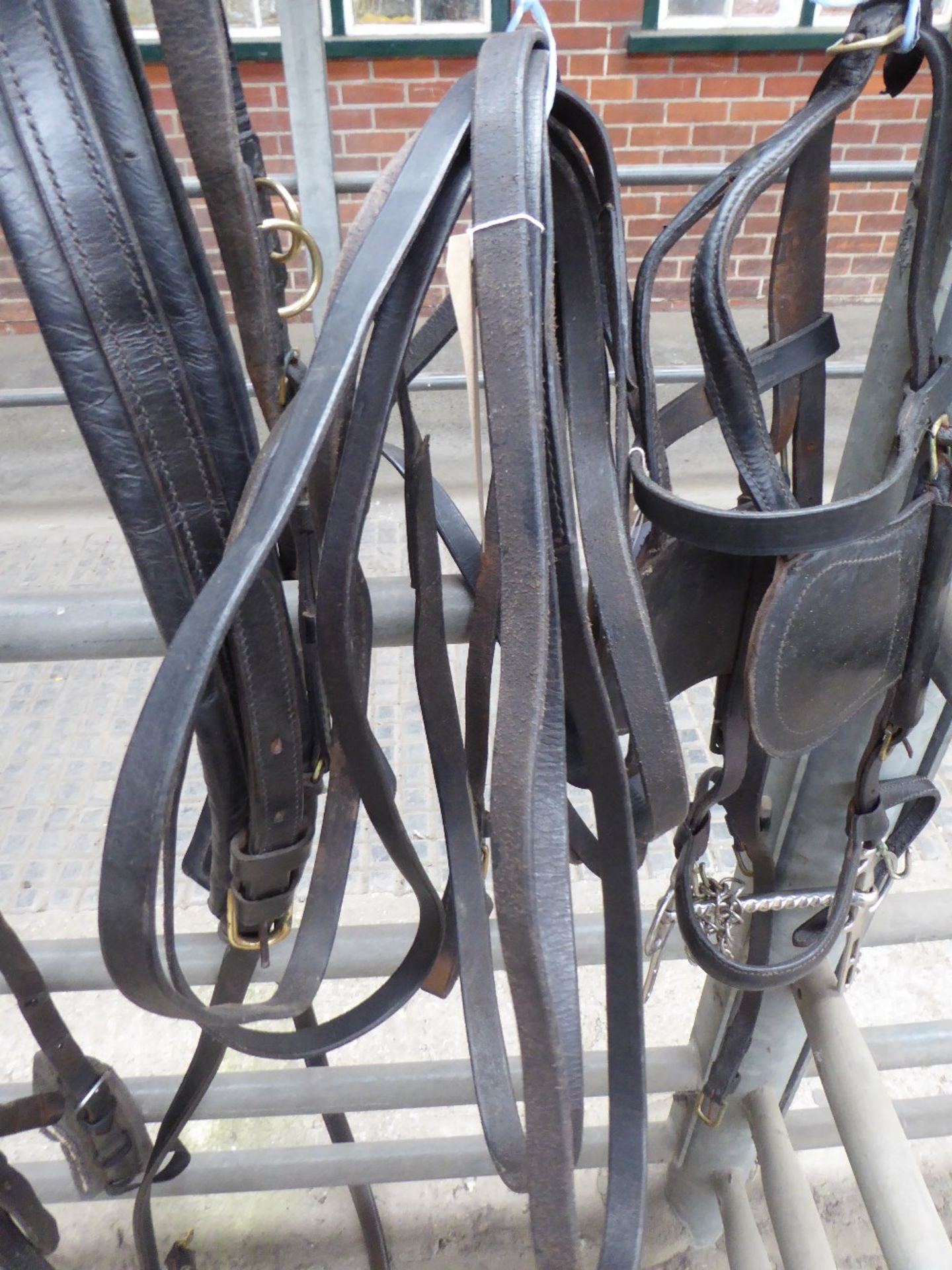Complete set of leather harness to suit 14.2 to 15.3hh horses, with reins. In good condition. - Image 5 of 5