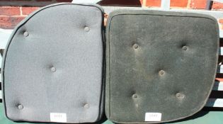 2 x dark green carriage cushions