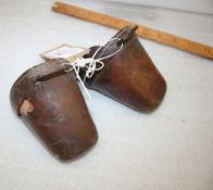 Pair of child's leather clog stirrups.