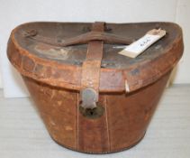 Leather hat box.