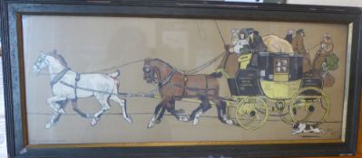 Two wood framed/glazed coaching prints by Cecil Aldin - The Glasgow Coach and The Liverpool Coach.