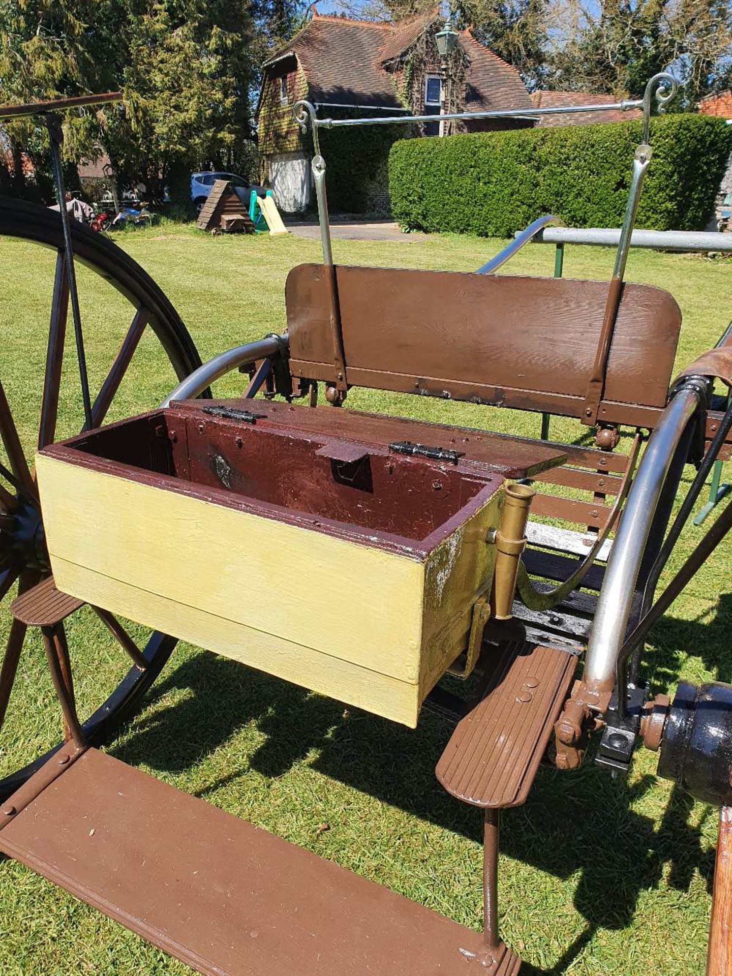 ROAD CART, English made with stainless steel shafts and box seat. - Image 3 of 4