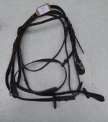 Full size brown bridle with rubber reins - carries VAT.