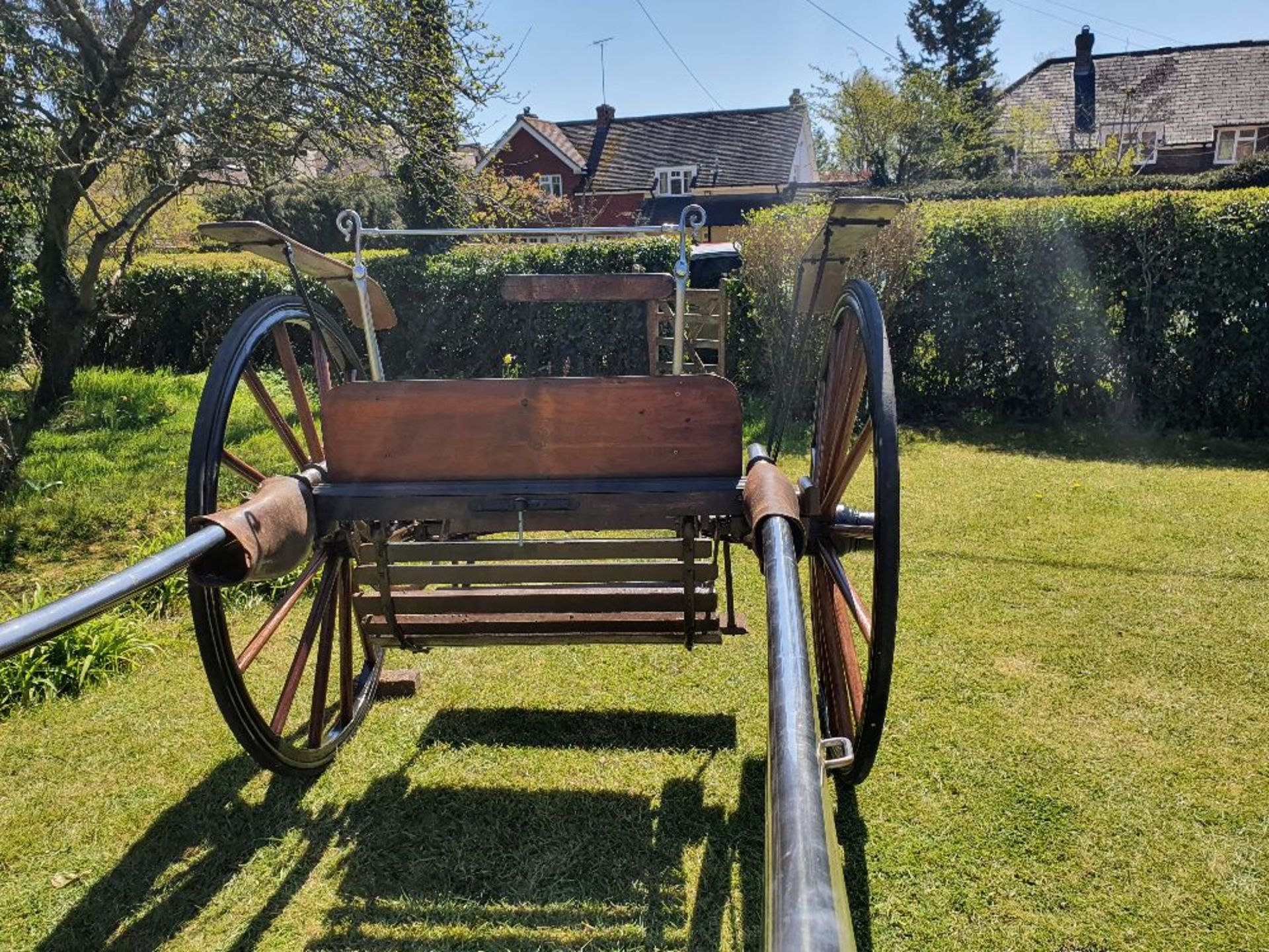 ROAD CART, English made with stainless steel shafts and box seat. - Image 4 of 4