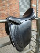 17.5ins dark brown/black leather GP saddle by Don Burrell.