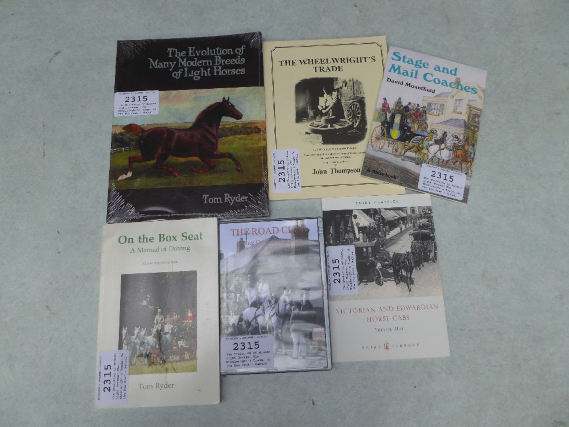 6 assorted driving and horse-related books