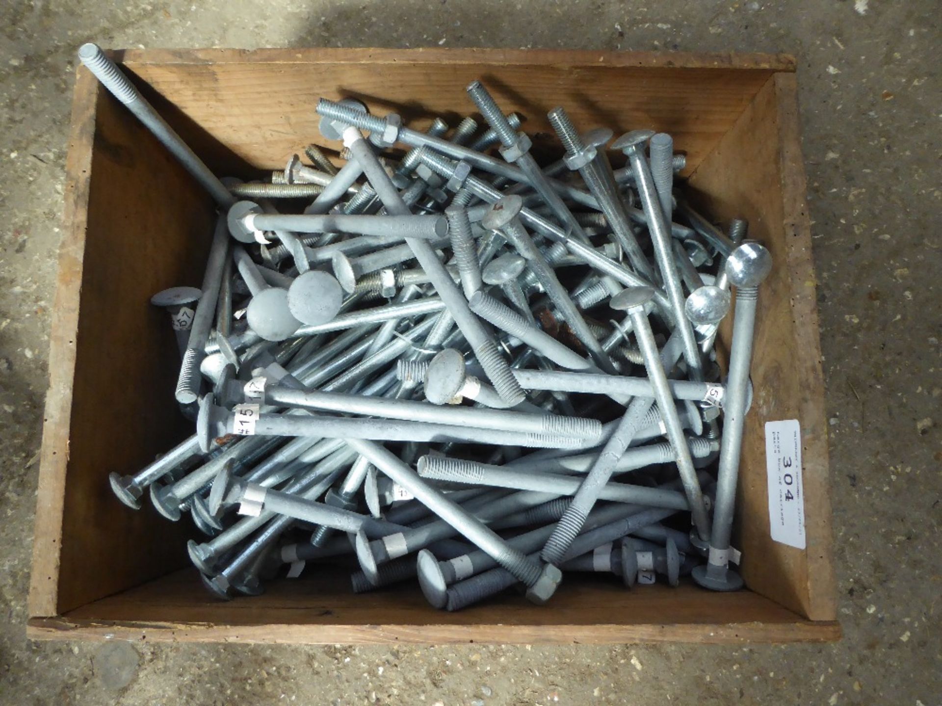 Box of carriage bolts and screws