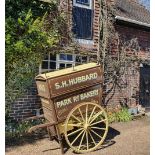 BAKER'S HAND CART, painted brown with cream signage