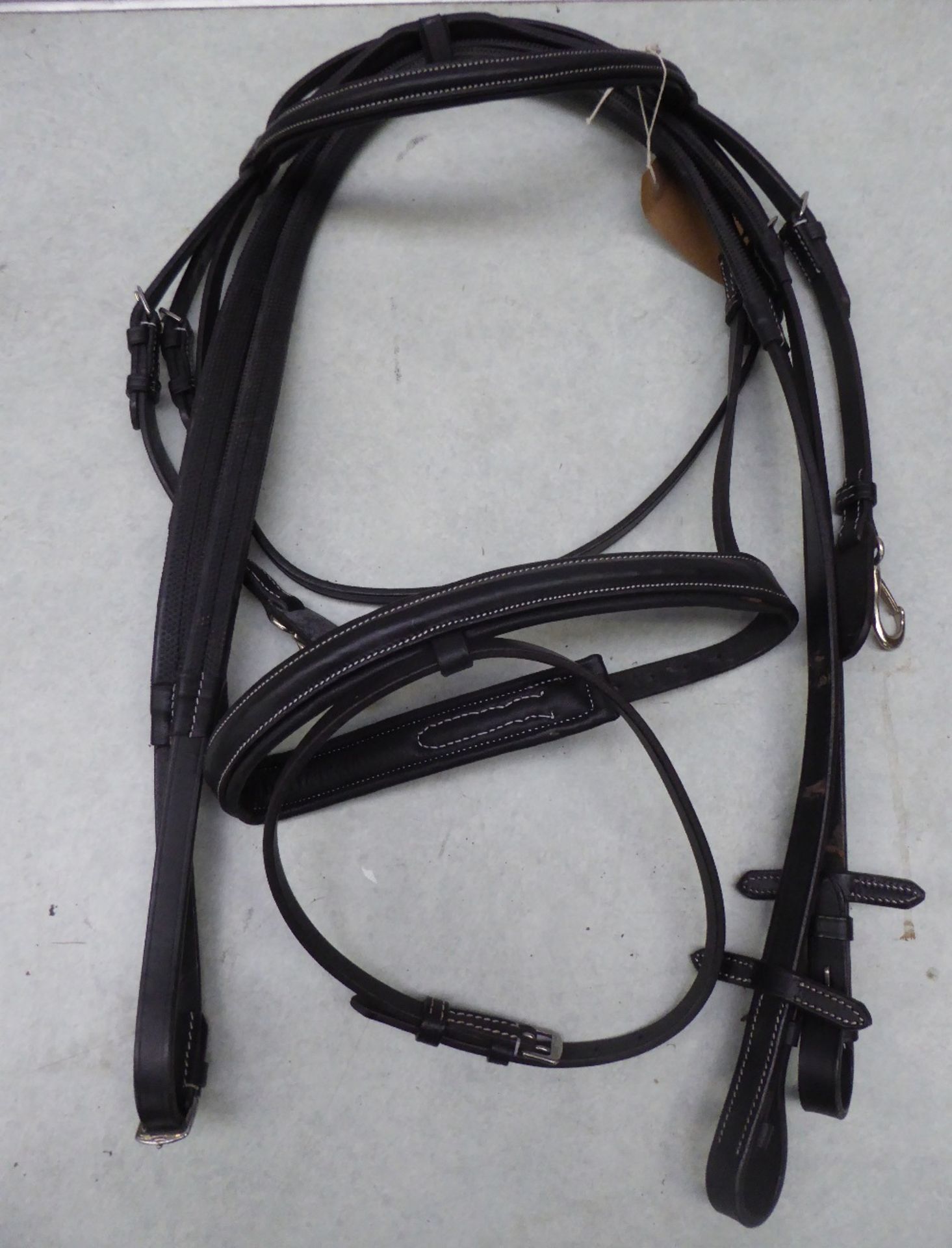 Cob size black bridle with flash - carries VAT.