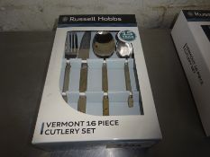 Sixteen piece Russell Hobbs Vermont cutlery set.