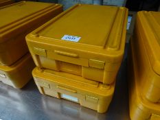 Two Rieber insulated food boxes.