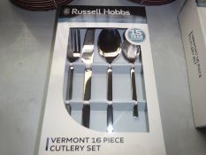 Sixteen piece Russell Hobbs Vermont cutlery set.